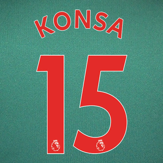 2019 2020 ASTON VILLA KONSA 15 WHITE 3RD OFFICIAL PLAYER SIZE NAME SET