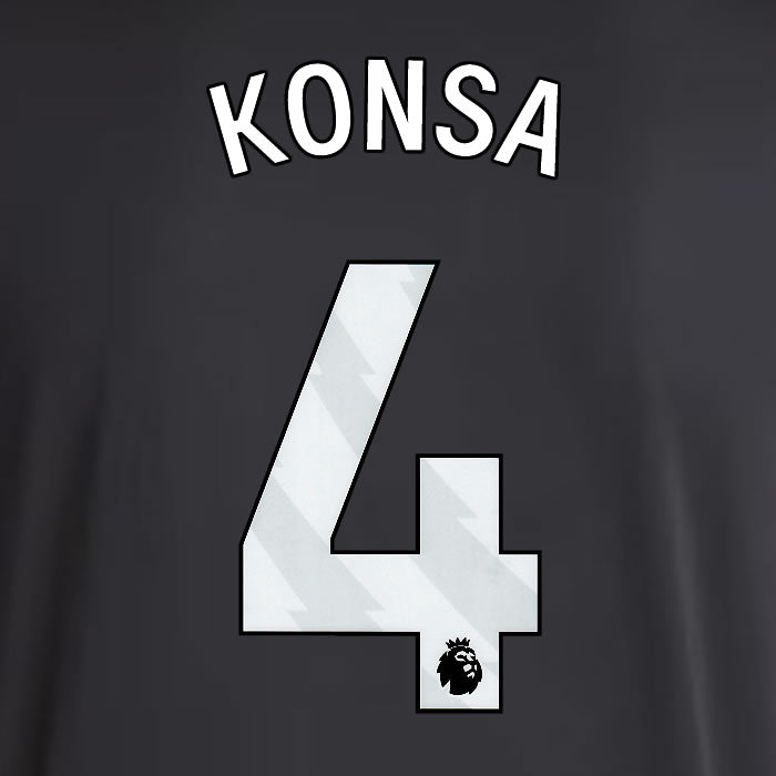 2025 2026 ASTON VILLA KONSA 4 OFFICIAL WHITE AWAY PLAYER SIZE NAMESET