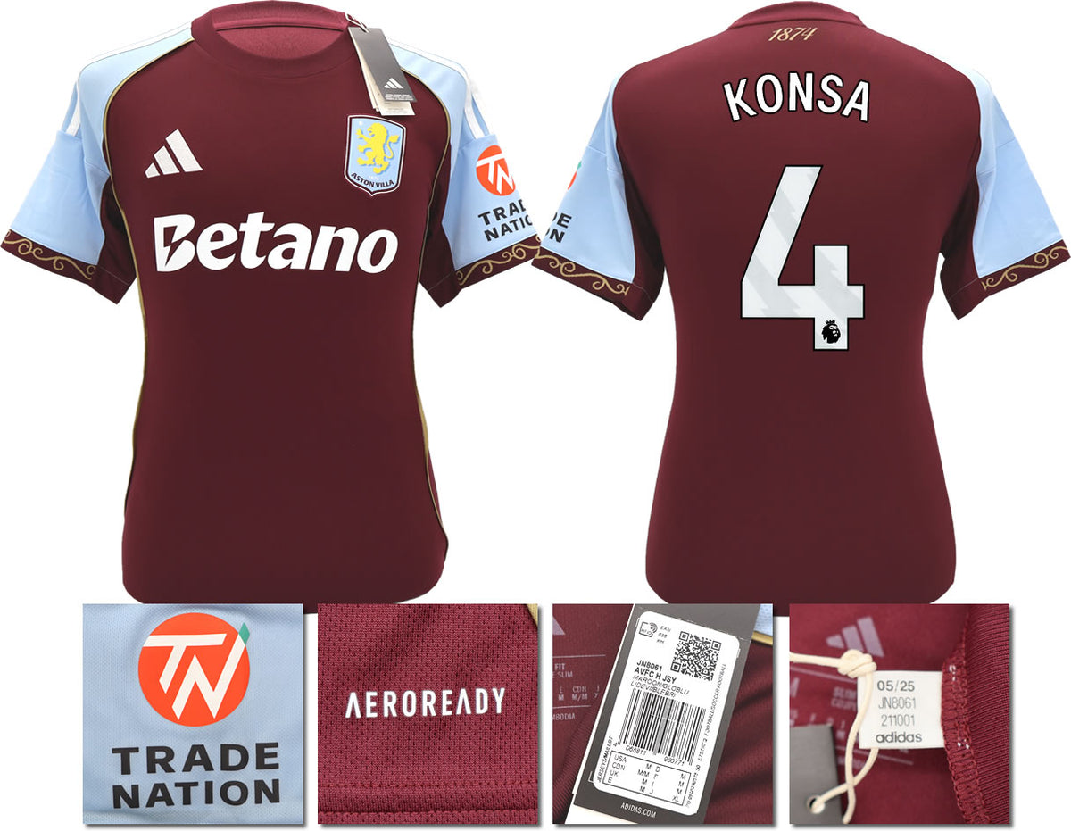 BNWT 2025/26 ASTON VILLA FC HOME SHIRT KONSA 4
