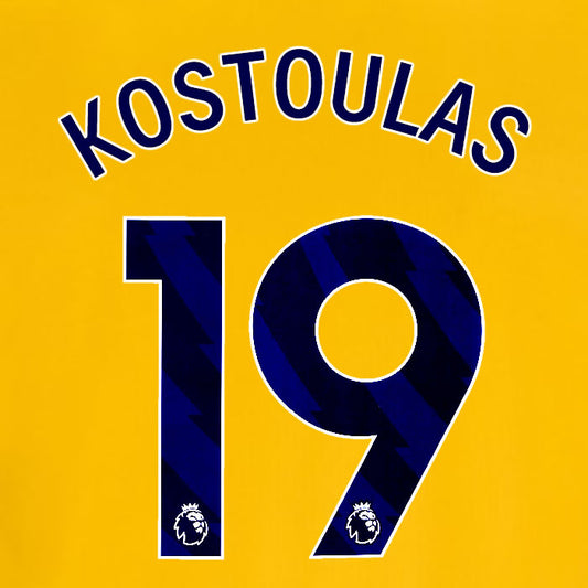 2025 2026 OFFICIAL BRIGHTON HOVE ALBION KOSTOULA 19 3RD PLAYER SIZE NAME SET