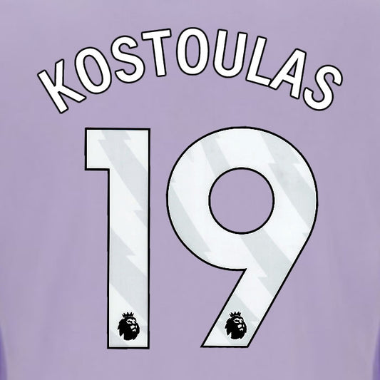 2025 2026 OFFICIAL BRIGHTON HOVE ALBION KOSTOULA 19 AWAY PLAYER SIZE NAME SET