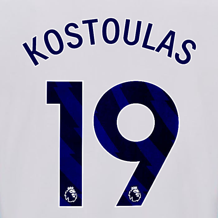 2025 2026 OFFICIAL BRIGHTON HOVE ALBION KOSTOULA 19 HOME PLAYER SIZE NAME SET