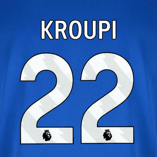 2025 2026 BOURNEMOUTH KROUPI 22 WHITE AWAY PLAYER SIZE NAME SET