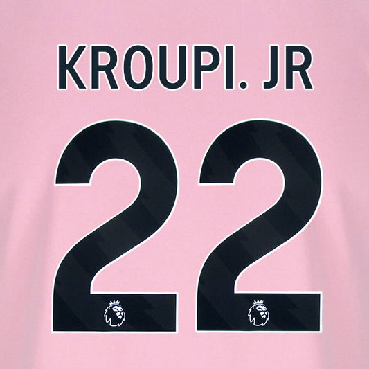 2025 2026 BOURNEMOUTH KROUPI 22 BLACK 3RD PLAYER SIZE NAME SET