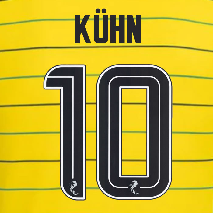 2024 2025 Celtic KÜHN 10 WHITE AWAY OFFICIAL PLAYER SIZE NAMESET