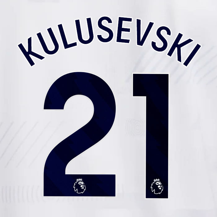 2023 2024 OFFICIAL TOTTENHAM HOTSPUR KULUSEVSKI 21 HOME PLAYER SIZE NAME SET