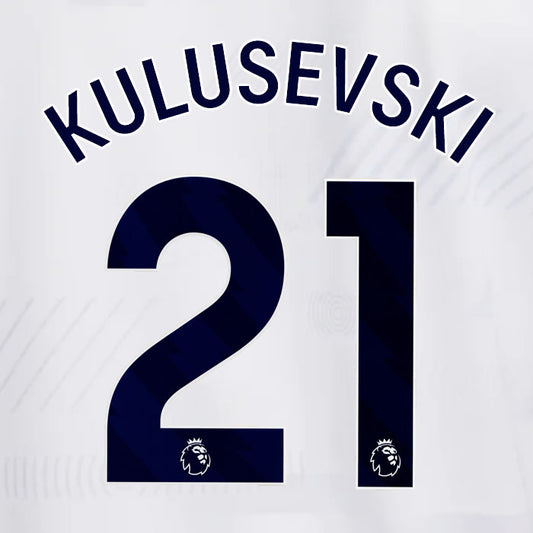 2023 2024 OFFICIAL TOTTENHAM HOTSPUR KULUSEVSKI 21 HOME PLAYER SIZE NAME SET