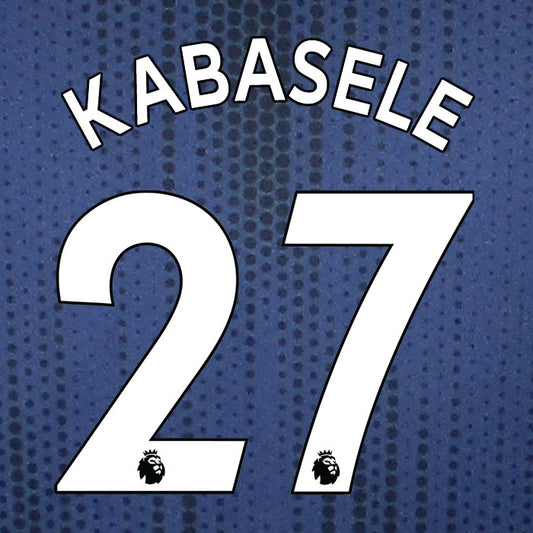 2019 2020 WATFORD KABASELE 27 WHITE AWAY OFFICIAL PLAYER SIZE NAME SET