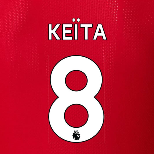 2019 2020 LIVERPOOL KEÏTA 8 WHITE HOME OFFICIAL PLAYER SIZE NAME SET