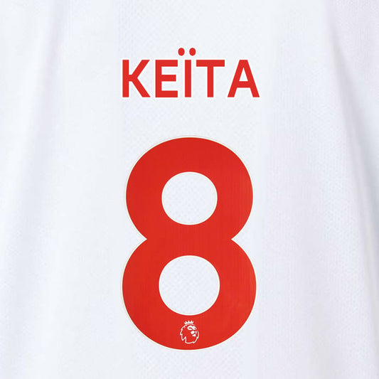 2019 2020 LIVERPOOL KEÏTA 8 WHITE 3RD OFFICIAL PLAYER SIZE NAME SET