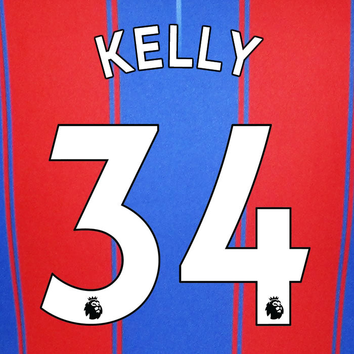 2019 2020 CRYSTAL PALACE KELLY 34 WHITE HOME OFFICIAL PLAYER SIZE NAME SET