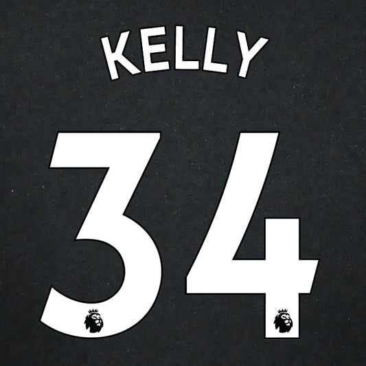 2019 2020 CRYSTAL PALACE KELLY 34 WHITE AWAY OFFICIAL PLAYER SIZE NAME SET
