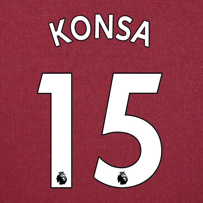 2019 2020 ASTON VILLA KONSA 15 WHITE HOME OFFICIAL PLAYER SIZE NAME SET