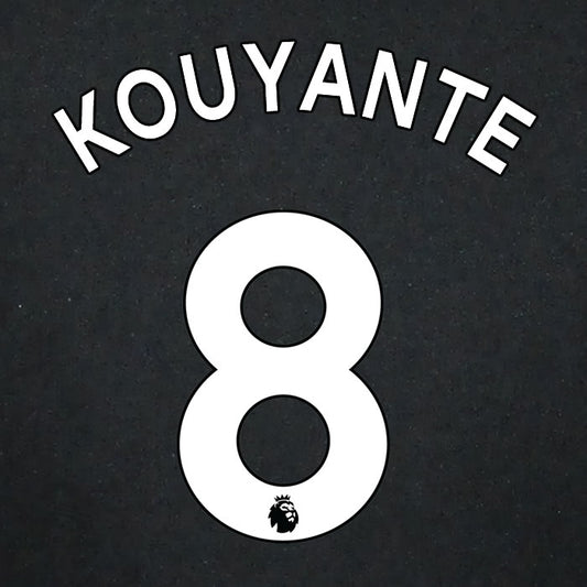 2019 2020 CRYSTAL PALACE KOUYATÉ 8 WHITE AWAY OFFICIAL PLAYER SIZE NAME SET