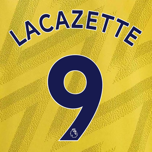 2019 2020 ARSENAL LACAZETTE 9 WHITE AWAY OFFICIAL PLAYER SIZE NAME SET