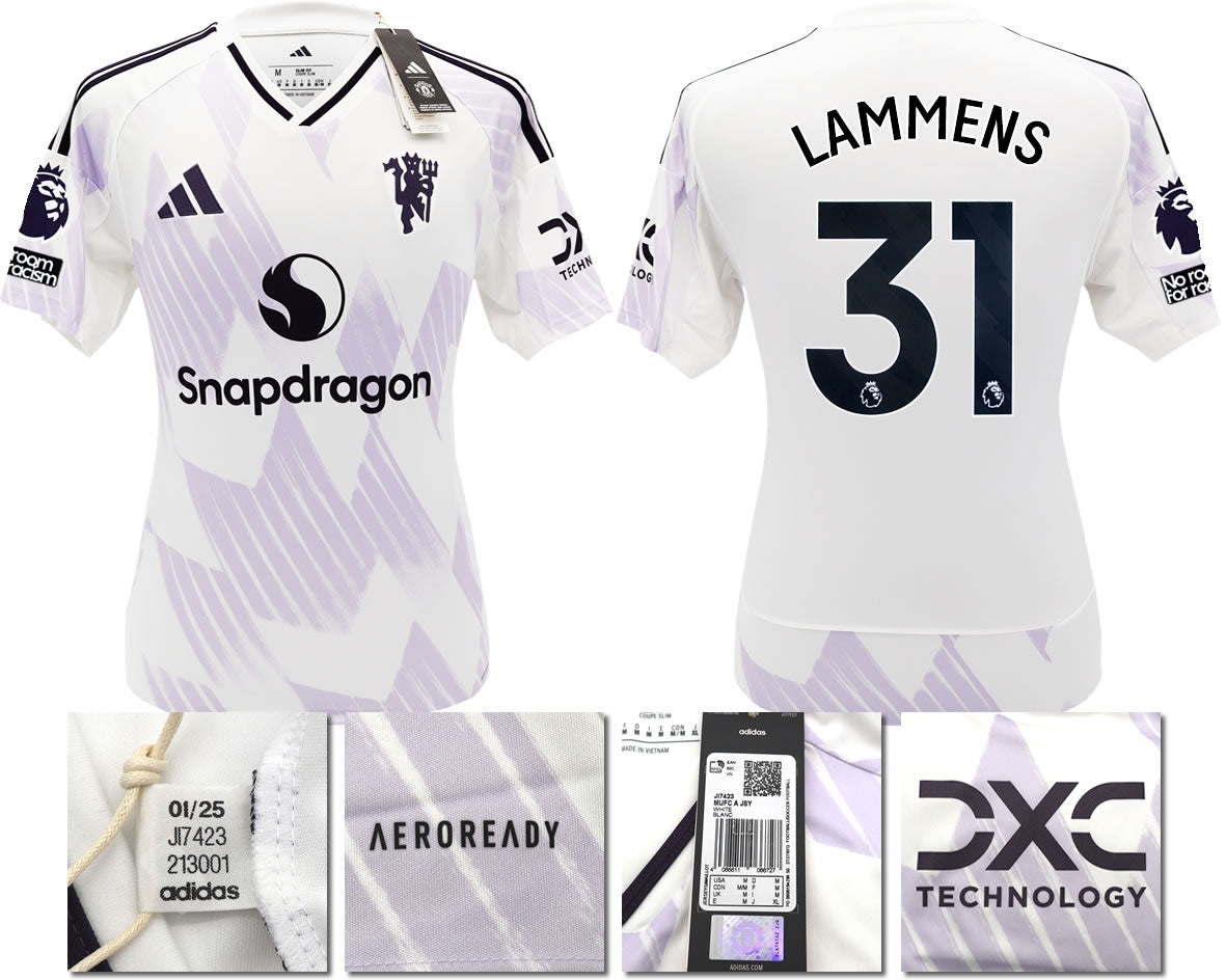 BNWT 2025 2026 MANCHESTER UNITED ADIDAS AWAY SHIRT LAMMENS 31 MEN'S