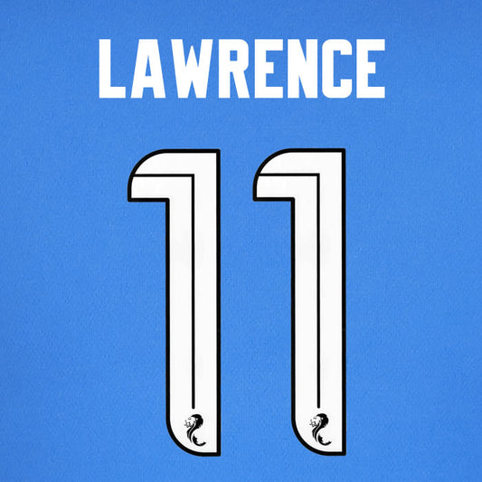 2024 2025 Rangers LAWRENCE 11 WHITE HOME OFFICIAL PLAYER SIZE NAMESET