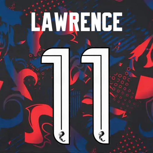 2024 2025 Rangers LAWRENCE 11 WHITE 3RD OFFICIAL PLAYER SIZE NAMESET