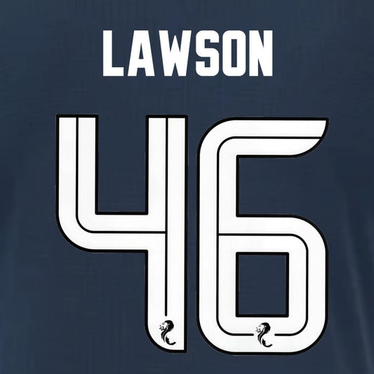 2025 2026 Rangers LAWSON 46 WHITE 3RD OFFICIAL PLAYER SIZE NAMESET