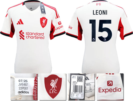 BNWT 2025 2026 LIVERPOOL AWAY SHIRT LEONI 15 MEN'S