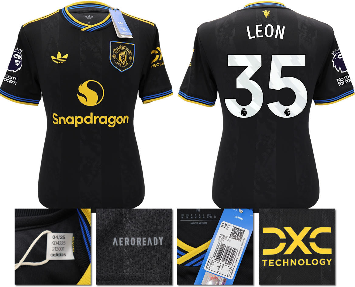BNWT 2025 2026 MANCHESTER UNITED ADIDAS 3RD SHIRT LEON 35