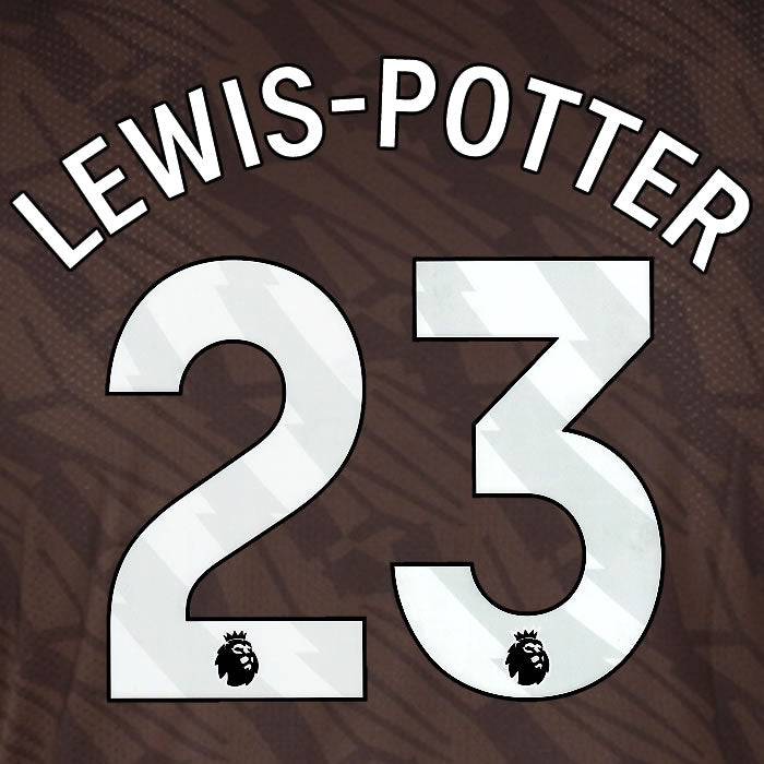 2025 2026 BRENTFORD LEWIS-POTTER 23 WHITE AWAY PLAYER SIZE NAME SET