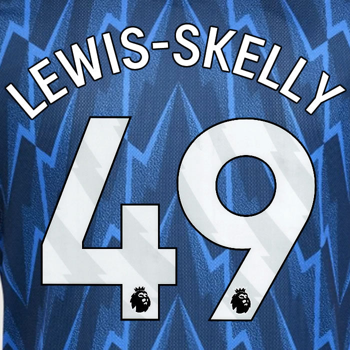 2025 2026 ARSENAL LEWIS SKELLY 49 WHITE AWAY OFFICIAL PLAYER SIZE NAMESET