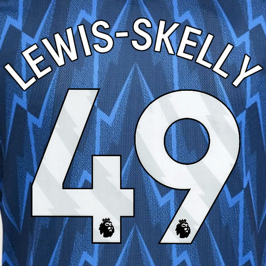 2025 2026 ARSENAL LEWIS SKELLY 49 WHITE AWAY OFFICIAL PLAYER SIZE NAMESET
