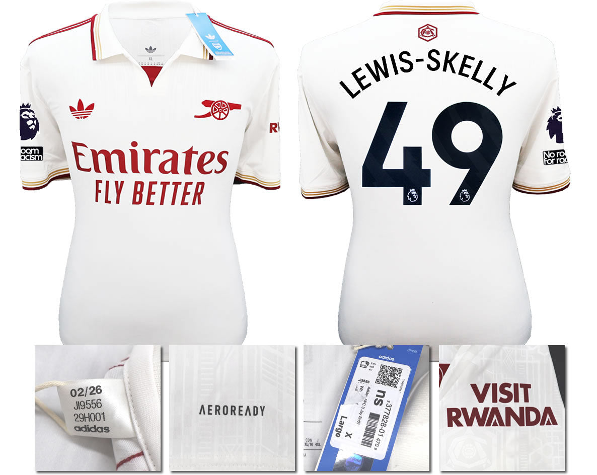 BNWT 2025/2026 ARSENAL F.C. ADIDAS 3RD SHIRT LEWIS - SKELLY 49