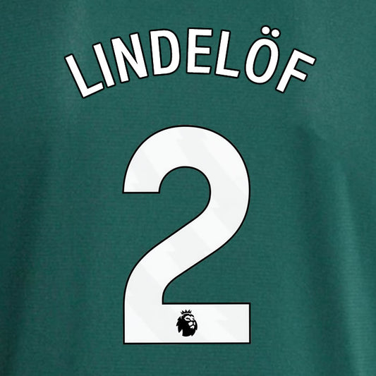 2023 2024 OFFICIAL MANCHESTER UNITED LINDELÖF 2 AWAY PLAYER SIZE NAME SET