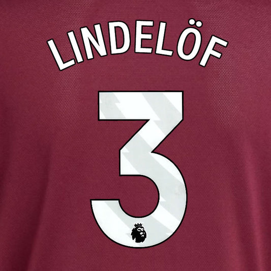 2025 2026 ASTON VILLA LINDELOF 3 OFFICIAL WHITE HOME PLAYER SIZE NAMESET