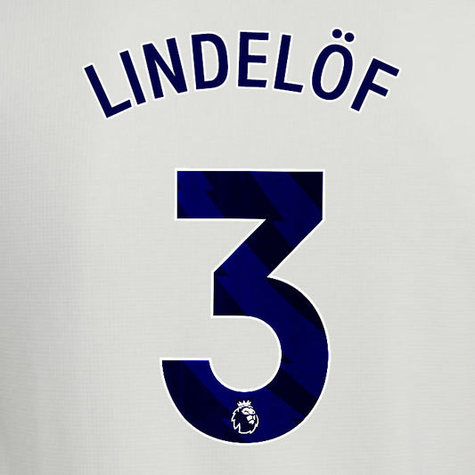 2025 2026 ASTON VILLA LINDELOF 3 OFFICIAL BLUE 3RD PLAYER SIZE NAMESET