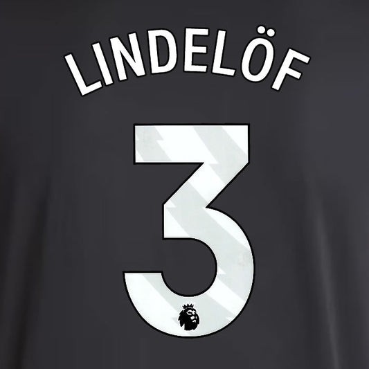 2025 2026 ASTON VILLA LINDELOF 3 OFFICIAL WHITE AWAY PLAYER SIZE NAMESET