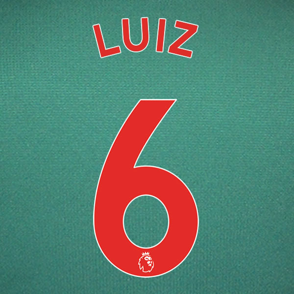 2019 2020 ASTON VILLA DOUGLAS LUIZ 6 WHITE 3RD OFFICIAL PLAYER SIZE NAME SET