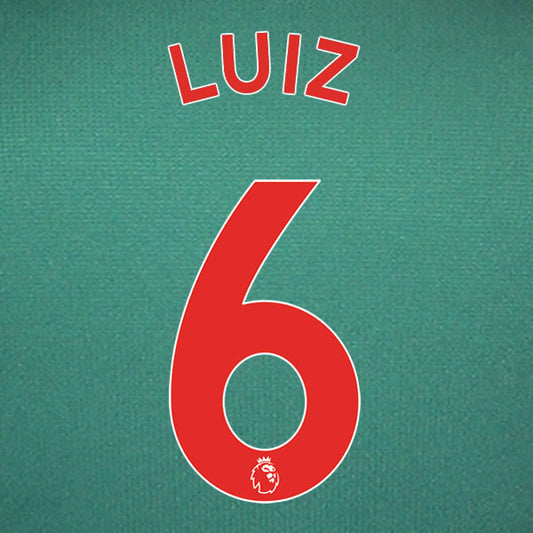 2019 2020 ASTON VILLA DOUGLAS LUIZ 6 WHITE 3RD OFFICIAL PLAYER SIZE NAME SET