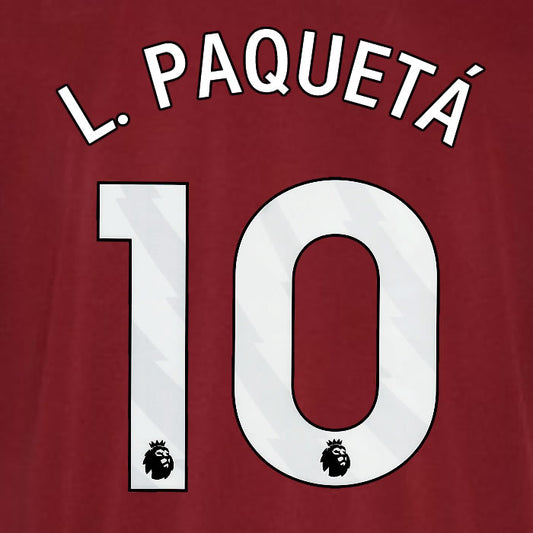 2023 2024 OFFICIAL WEST HAM L. PAQUETÁ 10 HOME PLAYER SIZE NAME SET