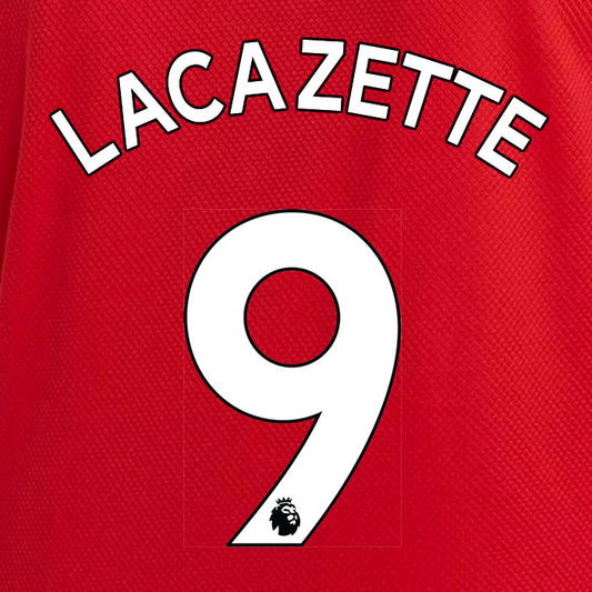 2019 2020 ARSENAL LACAZETTE 9 WHITE HOME OFFICIAL PLAYER SIZE NAME SET