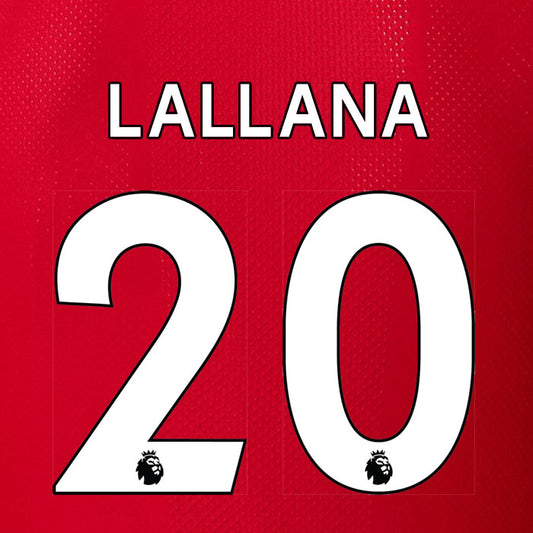 2019 2020 LIVERPOOL LALLANA 20 WHITE HOME OFFICIAL PLAYER SIZE NAME SET