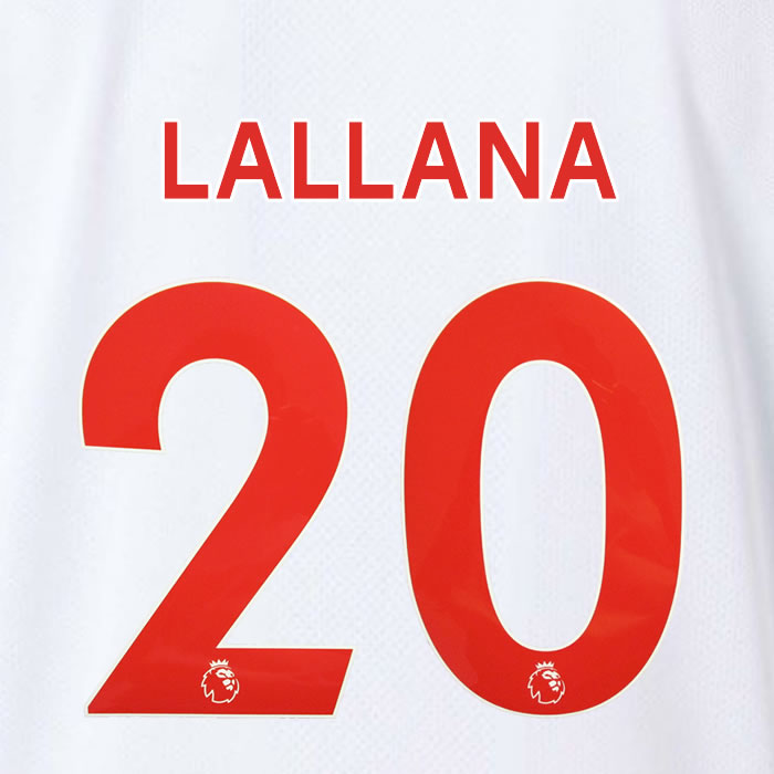 2019 2020 LIVERPOOL LALLANA 20 WHITE 3RD OFFICIAL PLAYER SIZE NAME SET