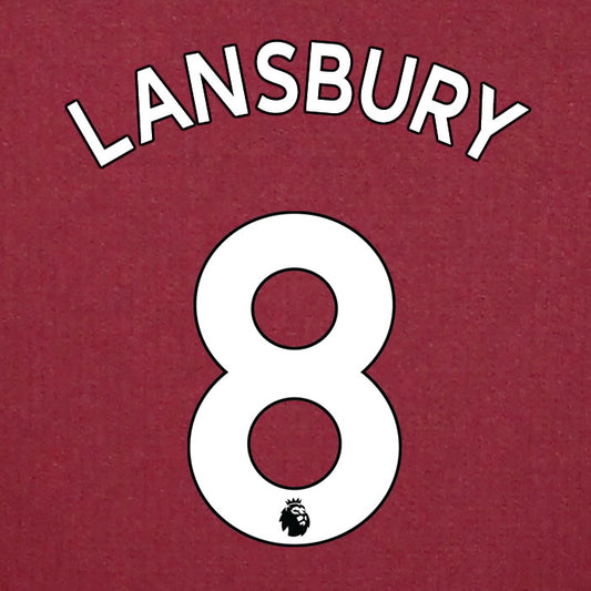 2019 2020 ASTON VILLA LANSBURY 8 WHITE HOME OFFICIAL PLAYER SIZE NAME SET