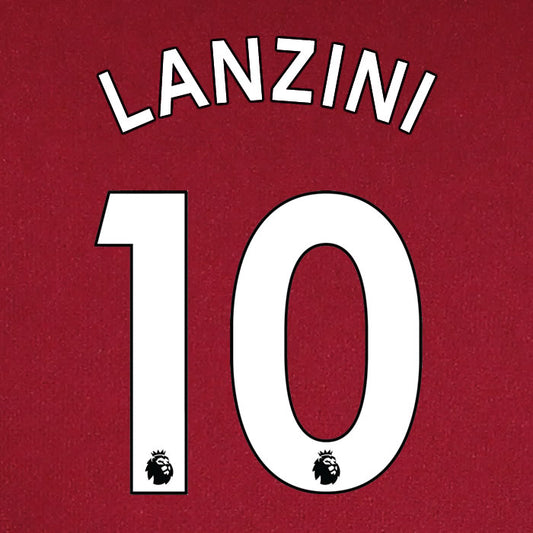 2019 2020 WEST HAM LANZINI 10 WHITE HOME OFFICIAL PLAYER SIZE NAME SET