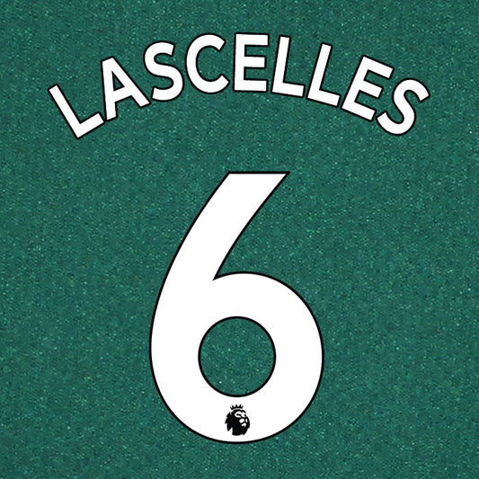 2019 2020 NEWCASTLE UNITED LASCELLES 6 WHITE AWAY OFFICIAL PLAYER SIZE NAME SET
