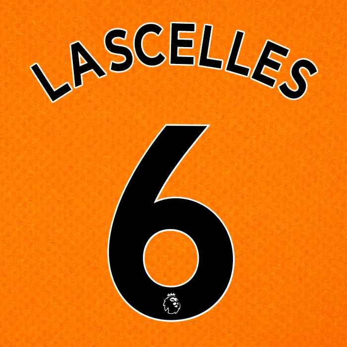 2019 2020 NEWCASTLE UNITED LASCELLES 6 WHITE 3RD OFFICIAL PLAYER SIZE NAME SET