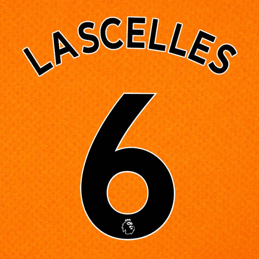 2019 2020 NEWCASTLE UNITED LASCELLES 6 WHITE 3RD OFFICIAL PLAYER SIZE NAME SET