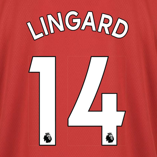 2019 2020 MANCHESTER UNITED LINGARD 14 WHITE HOME OFFICIAL PLAYER SIZE NAME SET