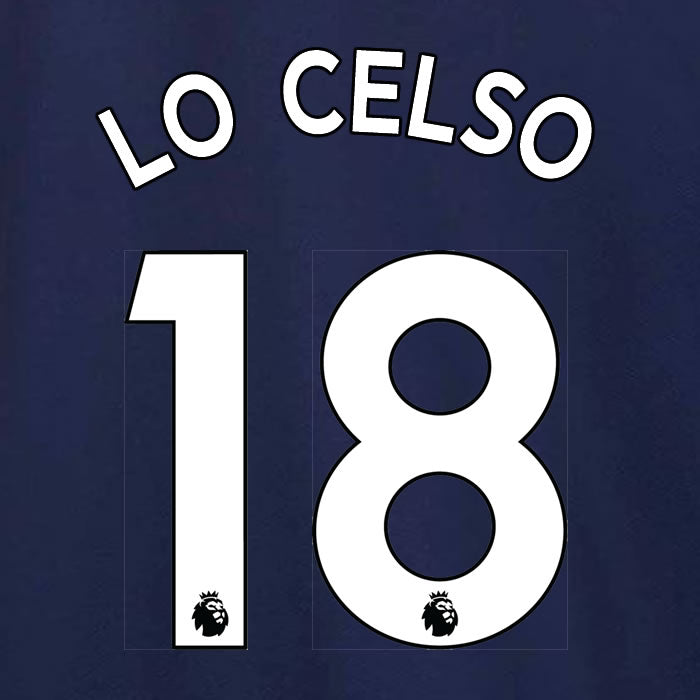2019 2020 TOTTENHAM HOTSPUR LO CELSO 18 WHITE AWAY OFFICIAL PLAYER SIZE NAME SET