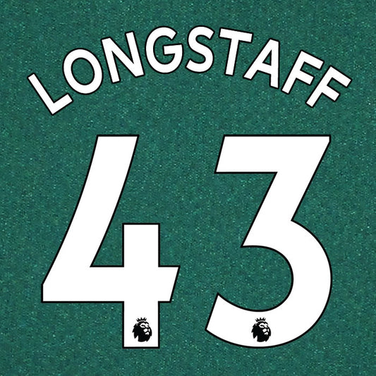 2019 2020 NEWCASTLE UNITED M. LONGSTAFF 43 WHITE AWAY OFFICIAL PLAYER SIZE NAME SET
