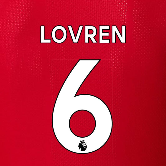 2019 2020 LIVERPOOL LOVREN 6 WHITE HOME OFFICIAL PLAYER SIZE NAME SET