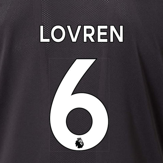 2019 2020 LIVERPOOL LOVREN 6 WHITE AWAY OFFICIAL PLAYER SIZE NAME SET
