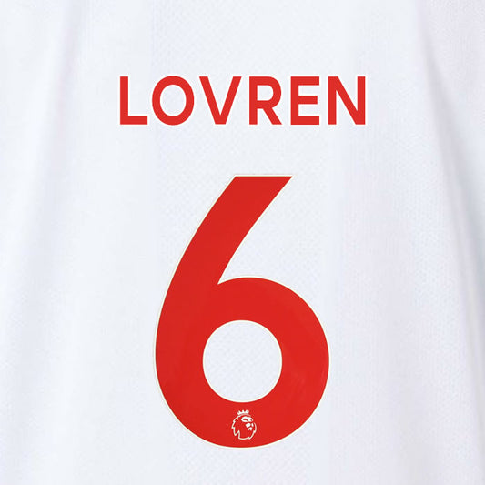 2019 2020 LIVERPOOL LOVREN 6 WHITE 3RD OFFICIAL PLAYER SIZE NAME SET
